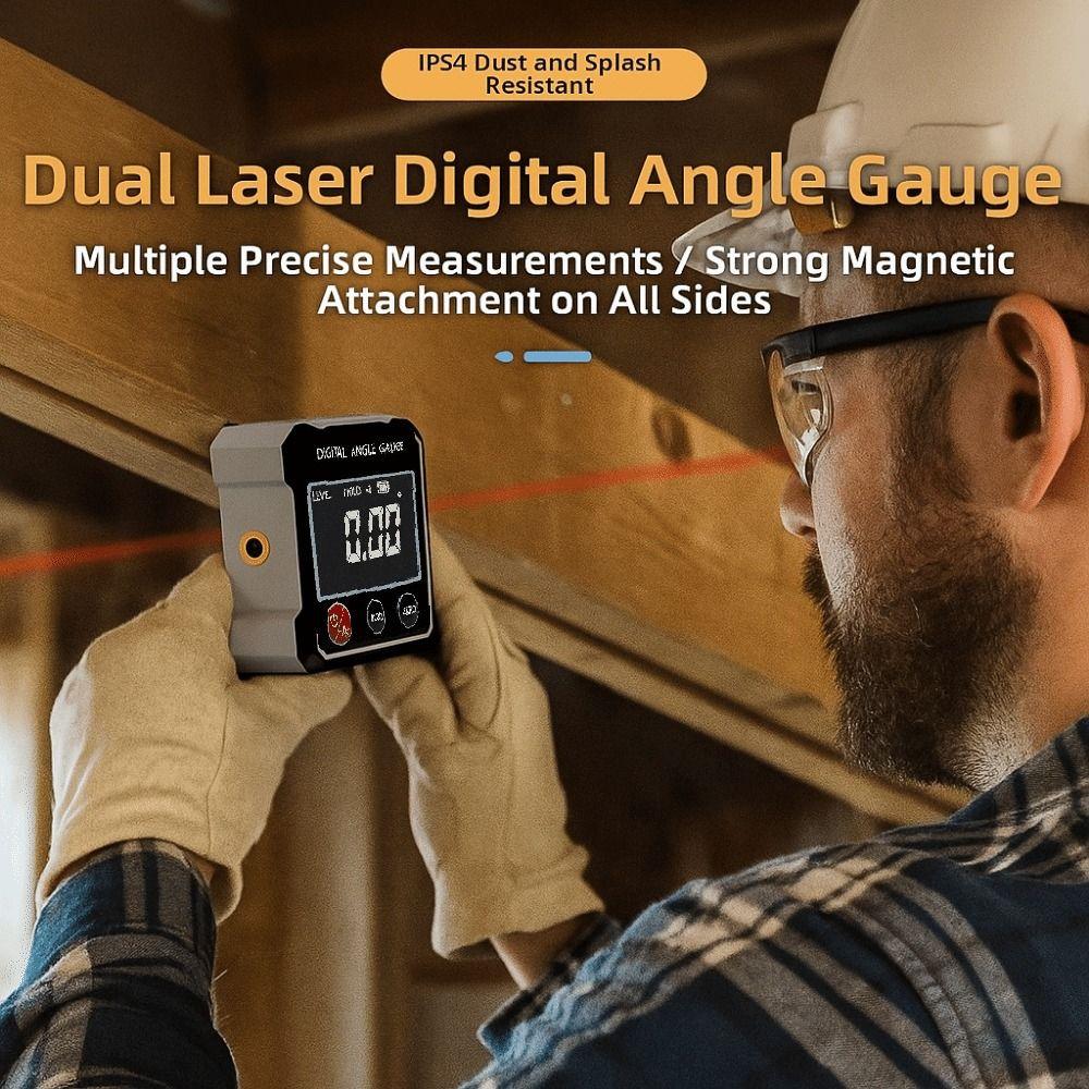 Waterproof Angle Finder LCD Backlight Level Angle Gauge Tilt Angle Box  Woodworking