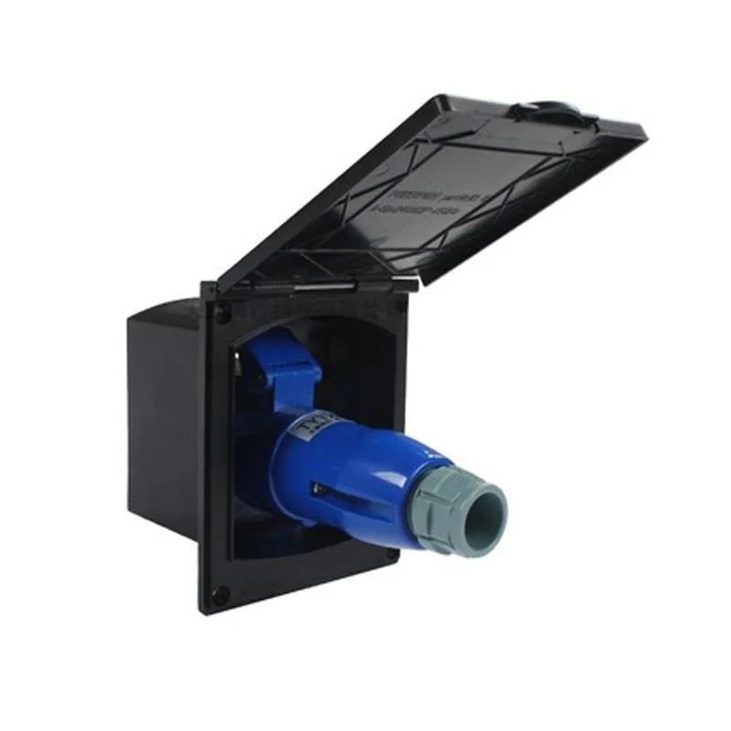 

External Flush Hook Up RV External Electrical Socket with Cover 220V-240V 16A Waterproof Plug Socket Apply To Caravan Camper Car
