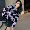 Striped contrasting round neck pullover sweater for women's autumn and winter new loose and thick knitted top jacket