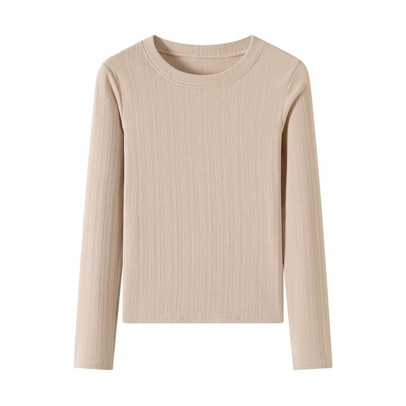 0 wool crew neck knitted bottoming shirt women's autumn and winter threaded inner slim-fit shirt top