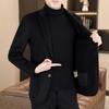 Men's Thick Wool Blend Double-Sided Jacket, Autumn/Winter Short Suit Style