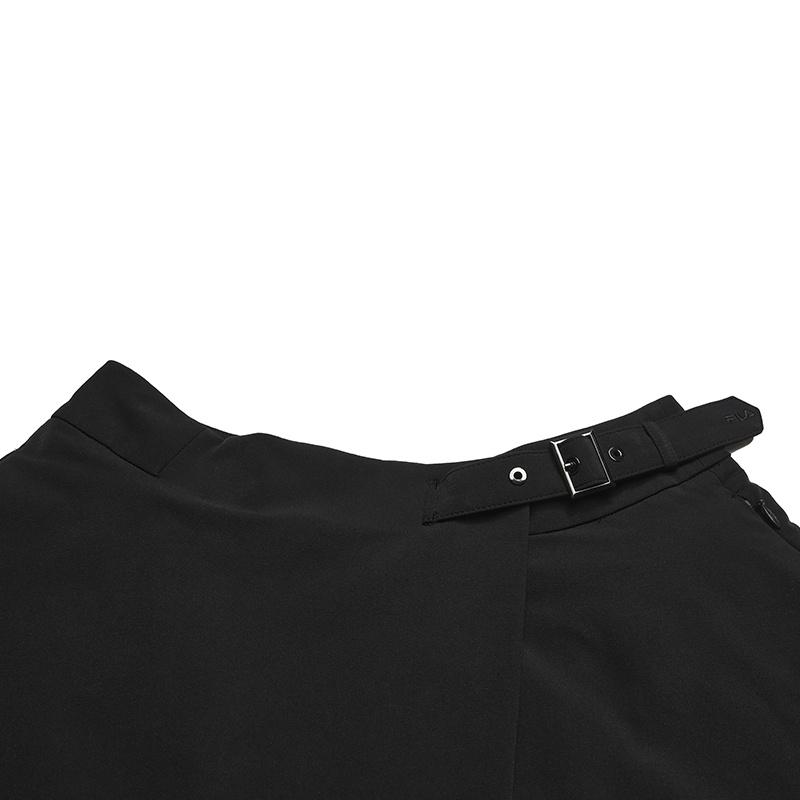 FILA Milano Series Fashion Trendy Personality Irregular Loose Daily Versatile Comfortable Woven Casual Long Skirt Women skirts Black F11W615303FBK