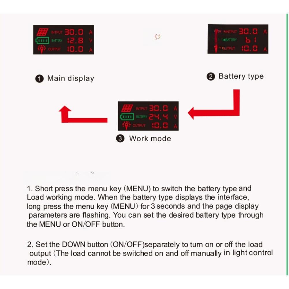 60A Solar Charge Controller with LCD Display USB Output and Night Light Suitable for 12V 24V 48V Battery Systems