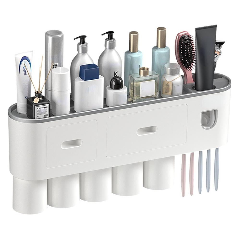 Badezimmer Adsorption Inverted Zahnbürstenhalter Wand Automatische Zahnpasta Squeezer Lagerregal Badezimmer Zubehör