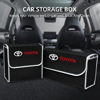Car Interior Sticker Car Trunk Storage Box Foldable Felt Organizer Stowing Tidying Box For Corolla Camry Rav4 Yaris Hilux