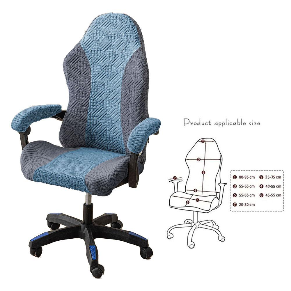 1Set Elastic Stretch Gaming Chair Cover Fleece Jacquard Office Computer Chair Chair Cover Set Dustproof With Armrest Cover