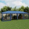 Vidaxl Namiot Imprezowy Z 12 Ścianami Z Siatki, Niebieski, 8X4 M, Hdpe