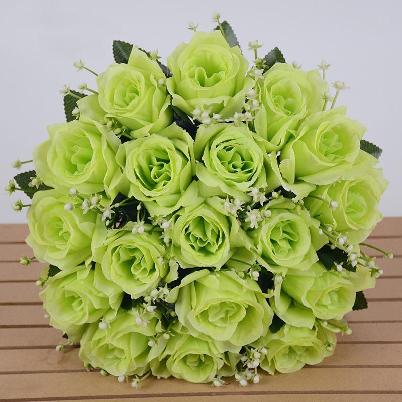 18 Köpfe Seidenrosen Künstliche Blumen Fake Bouquet Hochzeit Home Party Dekor
