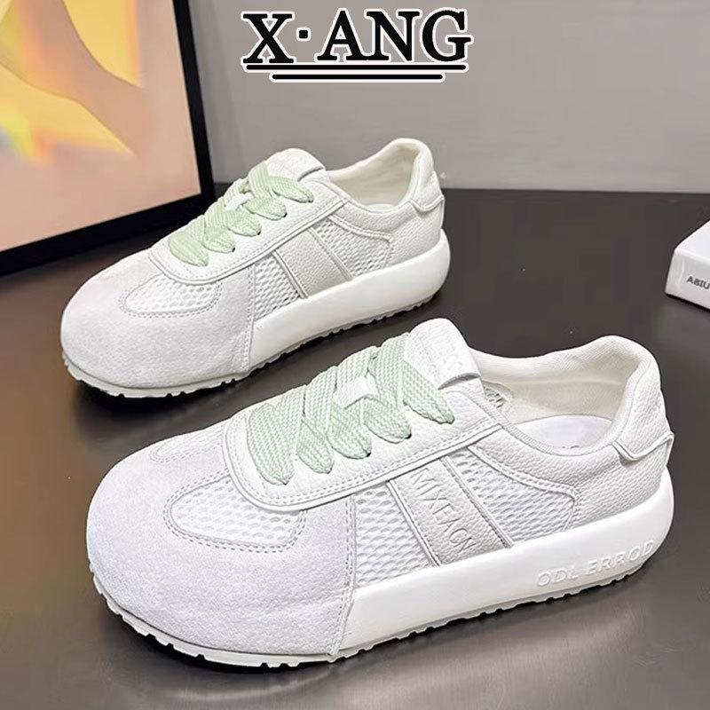 Cowhide version of German training shoes women's versatile mesh breathable little white shoes 2025 summer new casual sports shoes board shoes