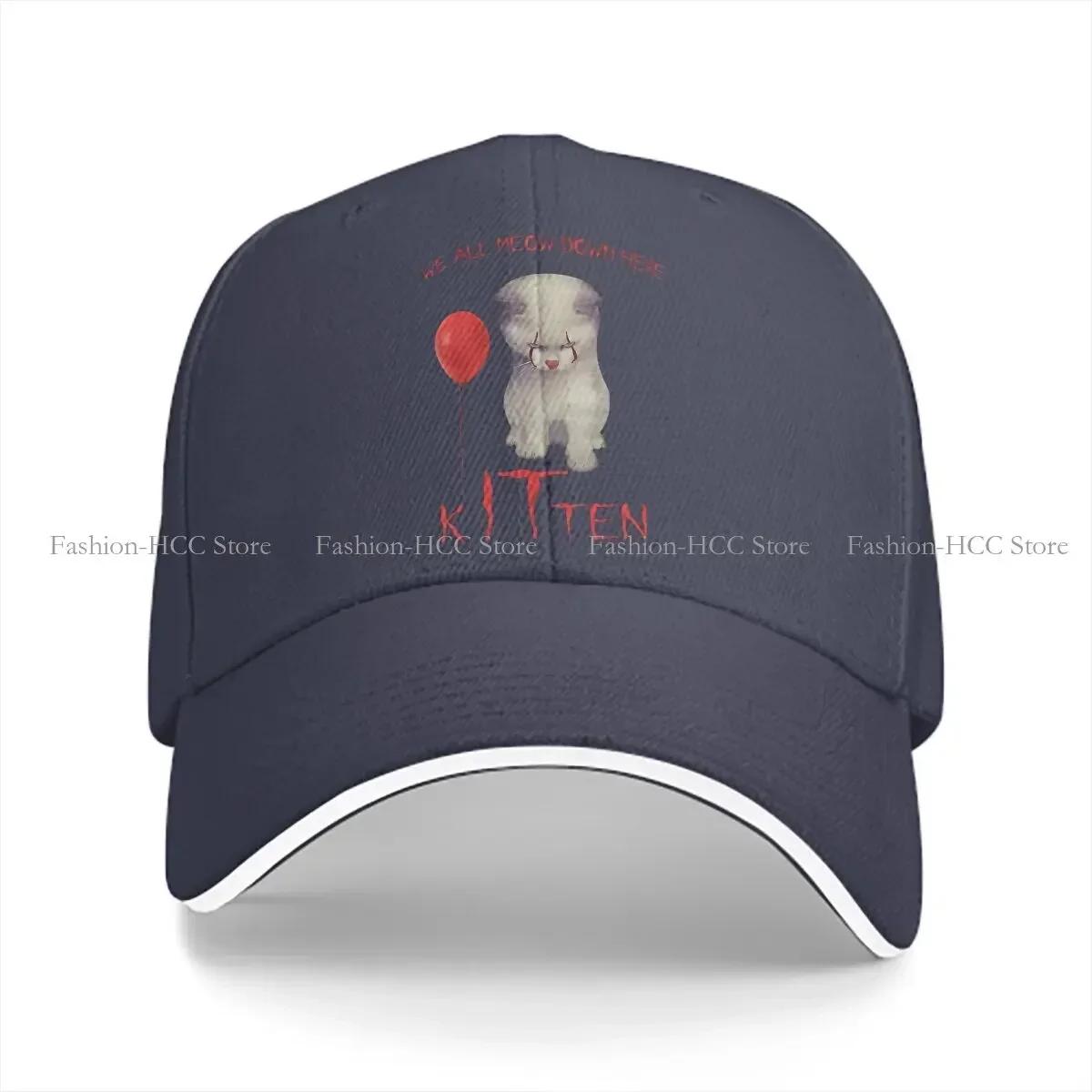 

Summer Cap Sun Visor We All Down Here Cat Kitten Clown Halloween Scary Cat Hip Hop Hey Riddle Riddle Peaked Hats One Size
