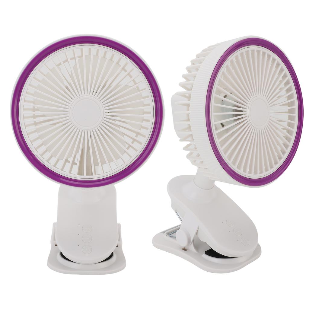 Fan with Clamp Quiet 360 Degree Rotation Rechargeable USB Portable Fan for Desk Bedside