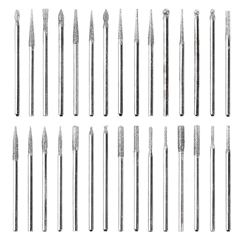 30pcs Emery Burs Set 2 35mm Shank For Electric Grinder And Power Tool Use