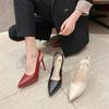 Fashion Women's Sandals Baotou Back Hollow High Heels 2025 New Pointed Thin Heels Single Shoes Women's Simple and Elegant Sandals