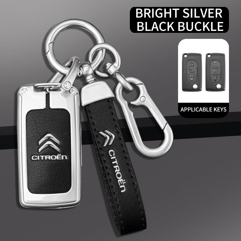Zinc Alloy Leather Car Flip Remote Key Case Cover Protector Shell Fob Auto Accessories For Citroen C1 C2 C3 C4 C5 XSARA PICA