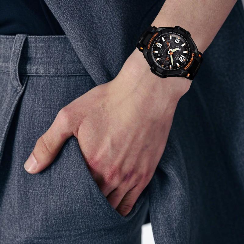 Casio Seria G-SHOCK ceas de scufundare rezistent la apă alimentat cu lumină mișcare quartz curea rășină ceas japonez și coreean ceas bărbătesc 50mm cadran negru G-1400-1A