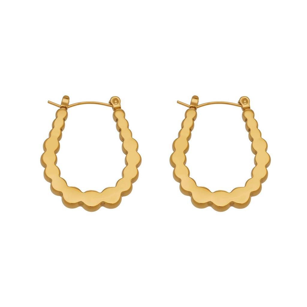18k Gold-Plated Stainless Steel Geometric U-Shaped Earrings - Simple, Fashionable, Versatile 