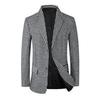 2026 Men's Woolen Stand Collar Jacket & Vest Set - Spring/Autumn Casual Solid Color Overcoat