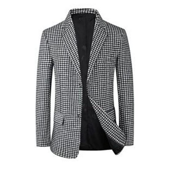2026 Men's Woolen Stand Collar Jacket & Vest Set - Spring/Autumn Casual Solid Color Overcoat