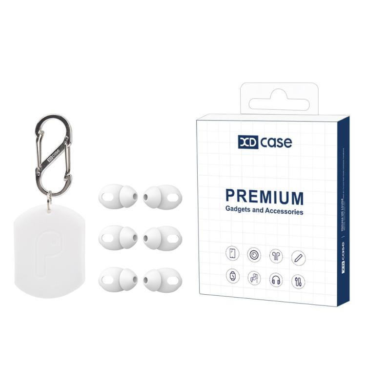 XDcase 3 Pairs Silicone Cover Ear Caps with Storage Case & Carabiner For AirPods 4 белый