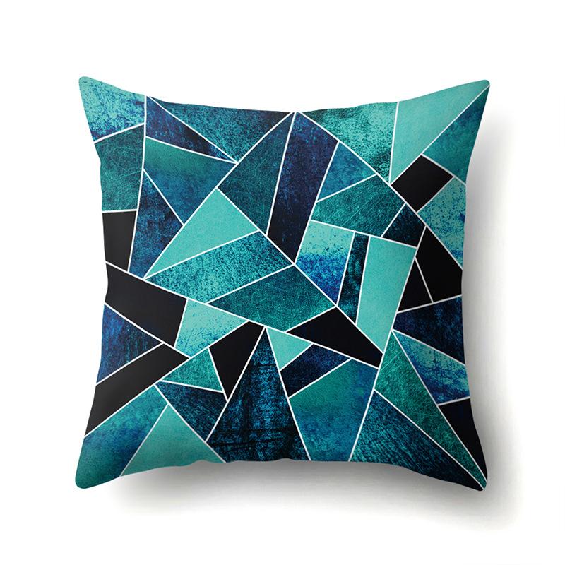 Polyester Pillow Case Decorative Geometric Home Printed Pillow Case Waist Cushion Cover Car Cushion Head Cushion Cover