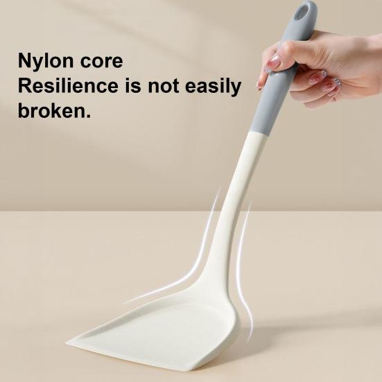 High Temperature Resistant Cooking Spoon Anti-Slip Handle Food Grade Silicone Non-Scratch Pot Protecting Spatula Soup Spoon Colander