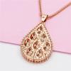 Exquisite Russian Purple Gold Smart And Shiny Water Drop Pendant Fashion Temperament Rose Gold Plated Color Gold Necklace
