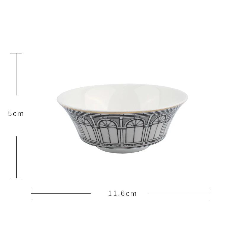 Nowy Styl Łabędzi Zamek Zastawa Stołowa Talerz Obiadowy Wysokiej Jakości Porcelana Kostna Ceramiczne Talerze Architektura Rzymska Filiżanka do Kawy