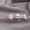 Rose Chalcedony Gemstone 925 Sterling Silver Handmade Round Shape Cufflinks0.51" CL-3-18