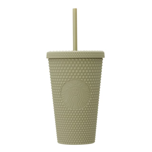 STARBUCKS Bumpy Matte Khaki Cold Cup Tumbler, 473ml, for Cold Drinks