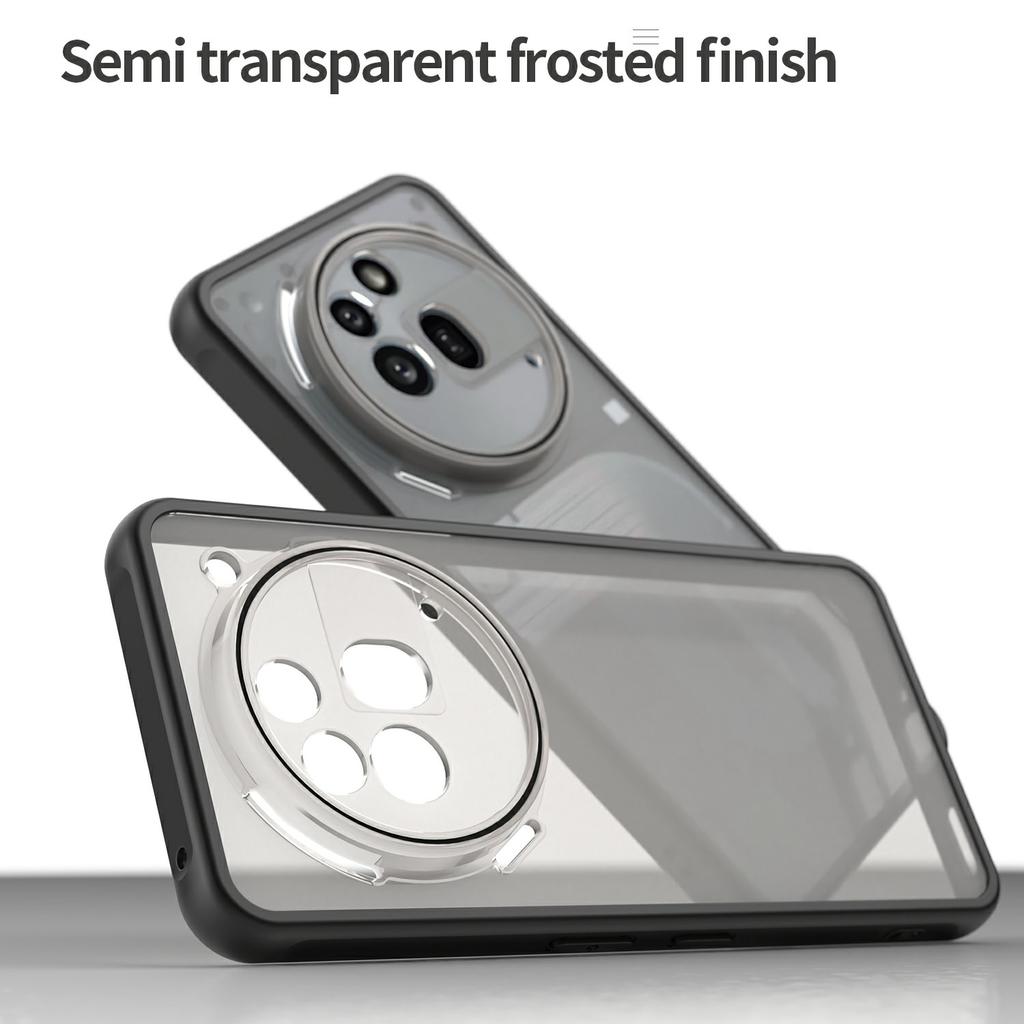 For Nothing Phone (3a) Pro Case Drop Proof Airbags Frosted Translucent PC+TPU Phone Back Cover