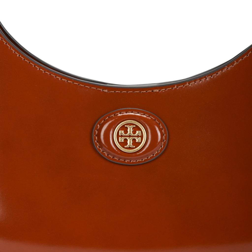 Tory Burch Robinson Magnetic Closure Leather Underarm Bag Crescent Tote Shoulder Bag Women Bags Brown 154729-223