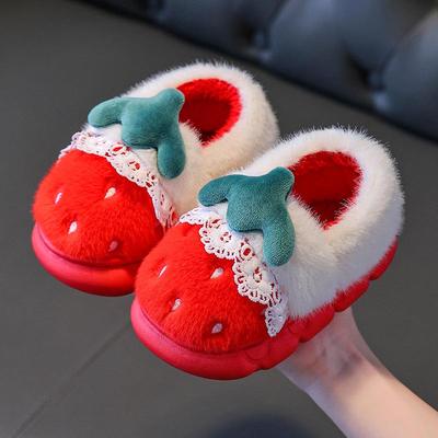 2025 Children's Non-Slip Warm Winter Cotton Slippers - Cute Princess Design for Girls