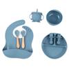 8-Piece Silicone Baby Tableware Set: Suction Cup Plate & Bowl for Baby Meals