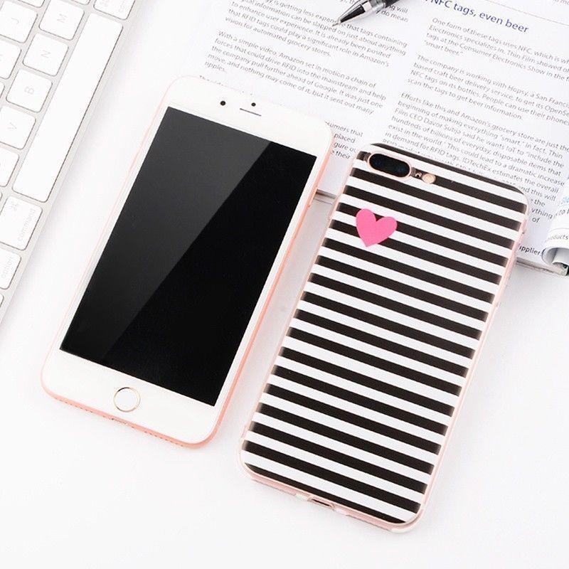 Slim Ultra Blackwhite Stripe Silicone Tpu Phone Case Cover For Iphone X 8 Plus