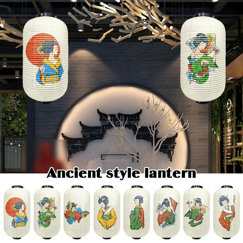 Japanese Traditional Geisha Pattern Lantern Beautiful Ukiyo-e Style Paper Cuisine Izakaya Restaurant Home Holiday Party Decor