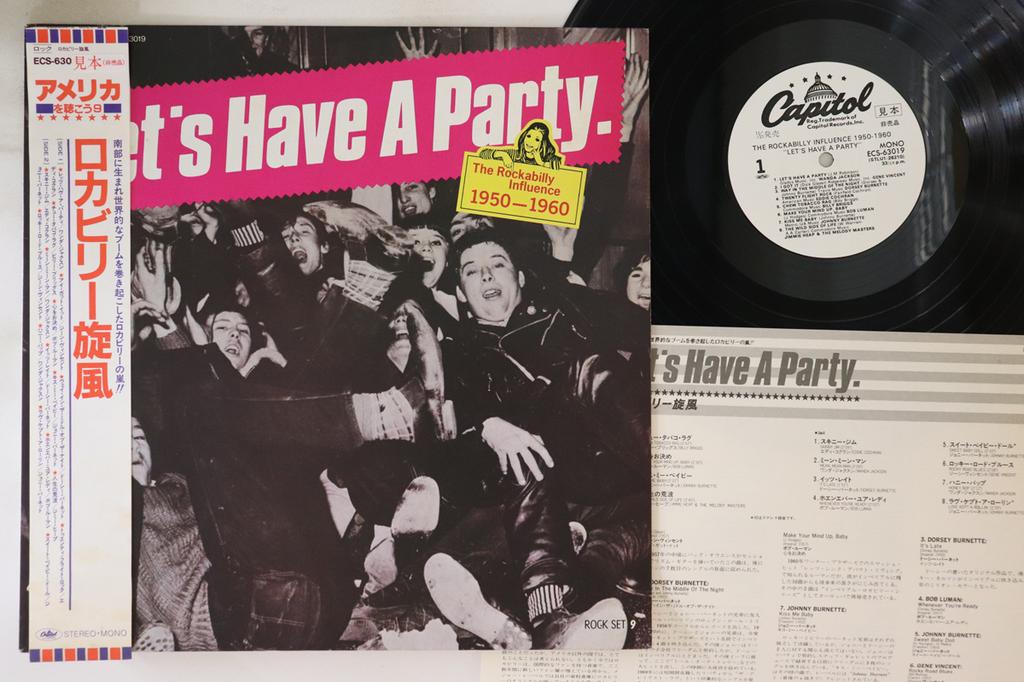 LP Record VARIOUS - Let's Have A Party. Rockabilly Infl ECS63019PROMO CAPITOL 1980 Japan Obi Rock Used