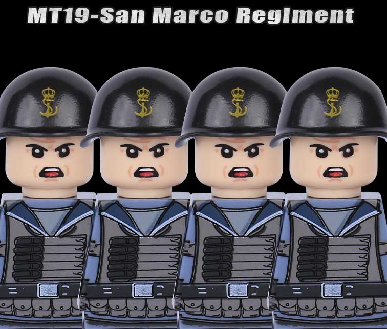 MOC WK2 Italienische Soldaten Figuren Bausteine Italien Armee Infanterie Offizier Waffen Pistole Umhang Helme Panzerkanone Steine Spielzeug