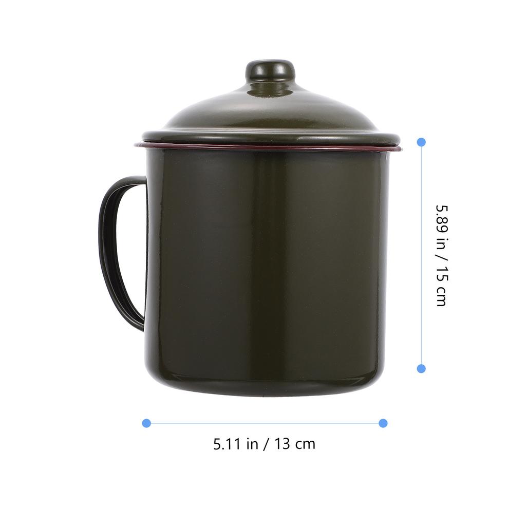 1Pcs Smooth Enamel Water Cup Vintage Chinese Retro Style Creative Iron Mug Easy Clean Heat Resistant for Coffee Tea Juice