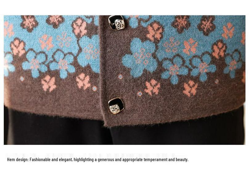 Stylish Autumn Cardigan for Middle-Aged Women: Fashionable Short Sweater for Spring and Fall