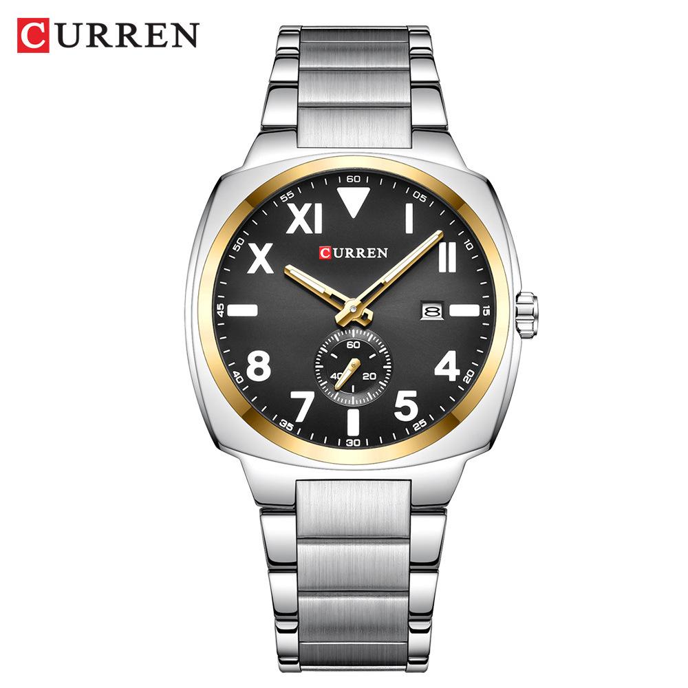 CURREN Waterproof Luminous Men's Calendar Watch Men's Stainless Steel Business Quartz Watch