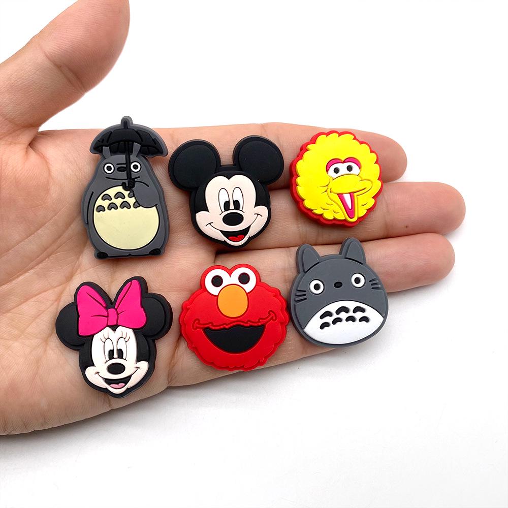 13-Piece Cartoon Shoe Charms: Sesame Street & Mickey, Soft Rubber, Fits Crocs Garden Shoes