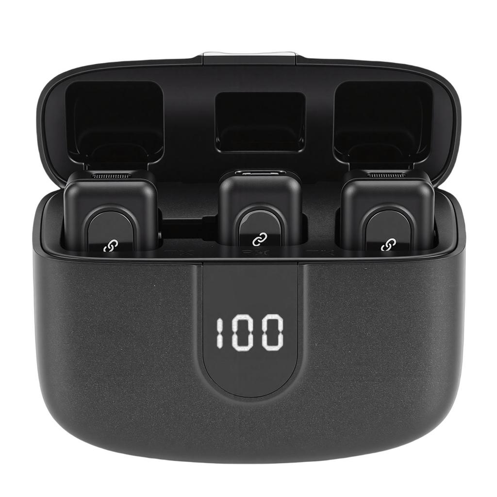 2.4G Wireless Lavalier Microphone Noise Cancelling Bluetooth Clip On Lapel Mic for Mobile Phone Live Streaming Video