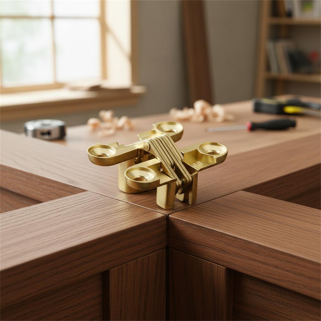 Alloy Invisible Hinges 10Pcs Hidden Cross Folding Table Accessories Durable Scratch Resistant