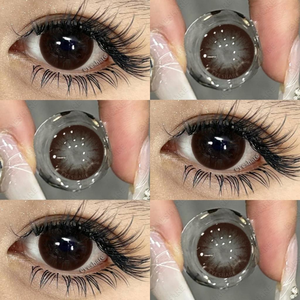 Eyeshare 2 шт. Контактные линзы для глаз Шоколадные контактные линзы Цвет Натуральный для ежедневного ношения Годовые линзы