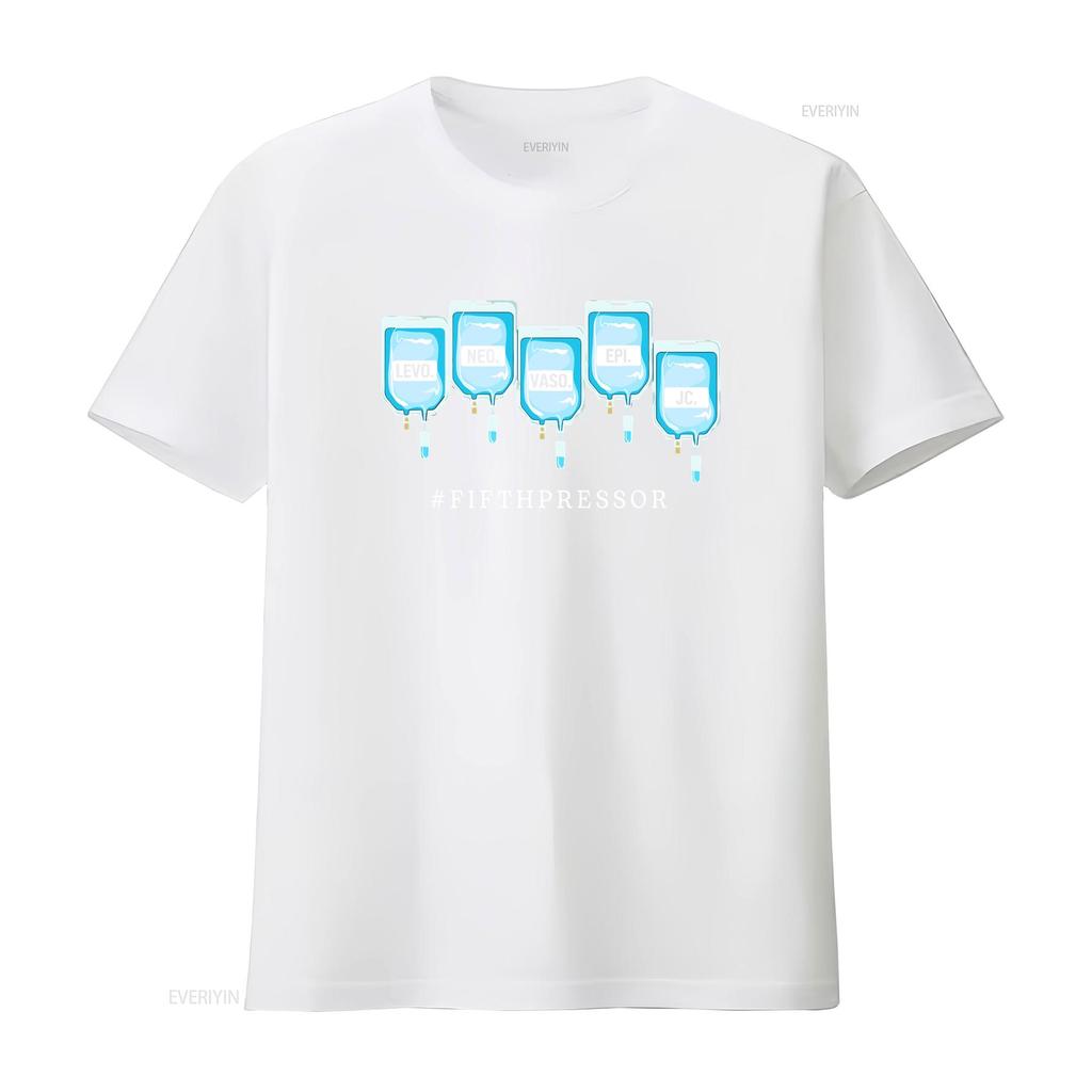 Quinta T-shirt Vasopressore Terapia Intensiva CRNA Medico Terapia Intensiva Per Infermiere vintage Lavata Casual Unisex grafica Traspirante Elastica