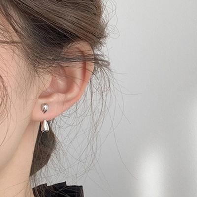 Vintage Personalized Minimalist Ladies Accessories Elegant Jewelry Compact Glossy Back Hanging Drop Earrings Female A Two Wear A Hundred Earrings Cold