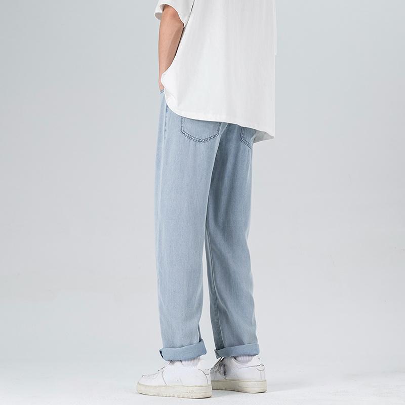Gerade dünne Jeans Plus Size Hosen Frühling Herbst Herren Loose Mopping Hose