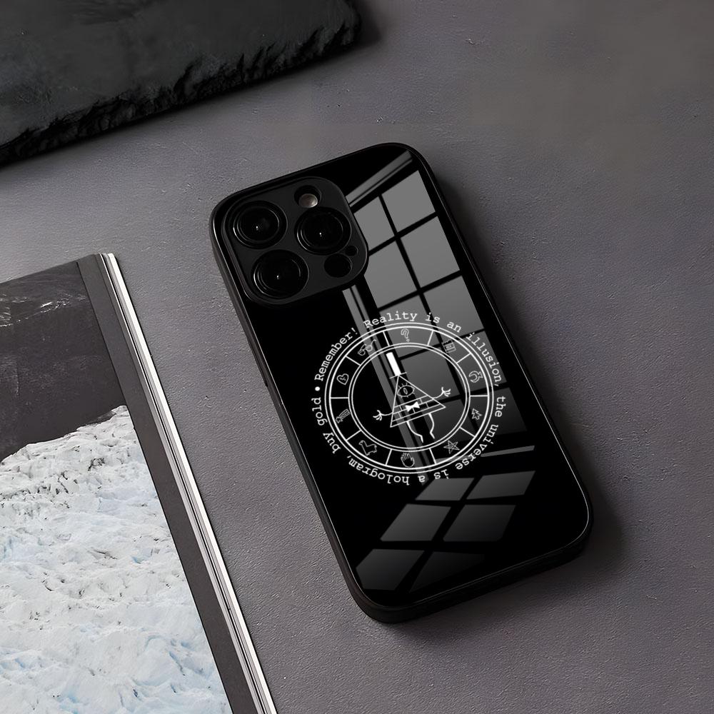 Cartoon G-gravity Retro F-falls Phone Case For IPhone 17 Air 16 E Pro Max 15 14 13 Mini 12 Pro 11 Max Plus Black Glass Cover