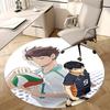 1pc Anime Volleyball Player Round Carpet  Office Chair Mat, NonSlip Rug for Anime Lovers, Seasonal Gift, Suitable for Home Decor, Living Room