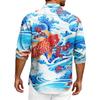 Hawaii Print - Men's Casual Long-Sleeved Shirt